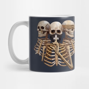 Skeleton Hear No Evil. Speak No Evil. See No Evil Mug